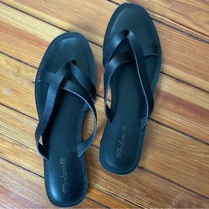Madewell black leather sandals NEW